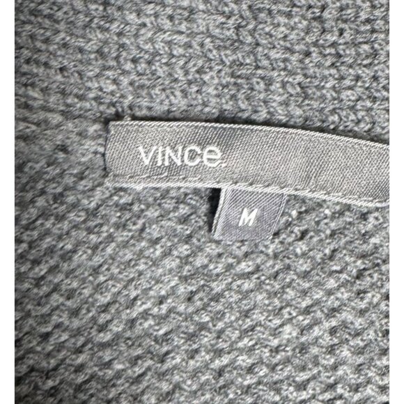 Vince Women’s size Medium Gray Wool Blend Short Sleeve open Cardigan Sweater - Picture 4 of 7